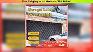 8x7FT(254x218cm) Garage Door Curtain Thickened Oxford Cloth Cold-Proof Warm Windproof Magnetic