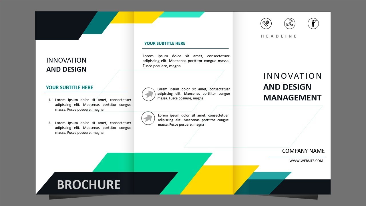 template แผ่นพับ New How to make a Brochure in PowerPoint