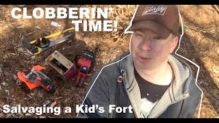 SMASH and TRASH for CASH-- Salvaging a HUGE kids fort cabin