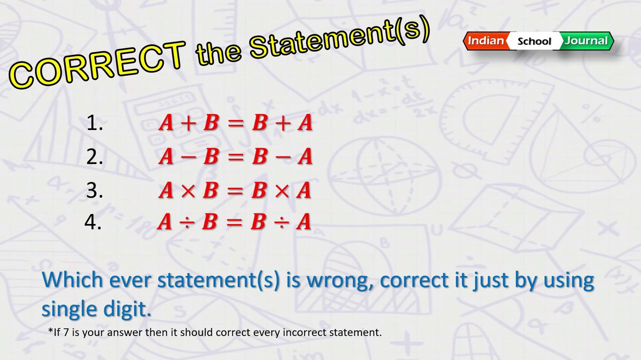 Correct the Statements | Genius Mathematical Minds - YouTube