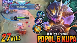 27 Kills MANIAC!! Popol and Kupa Monster Gold Laner - Build Top 1 Global Popol and Kupa ~ MLBB