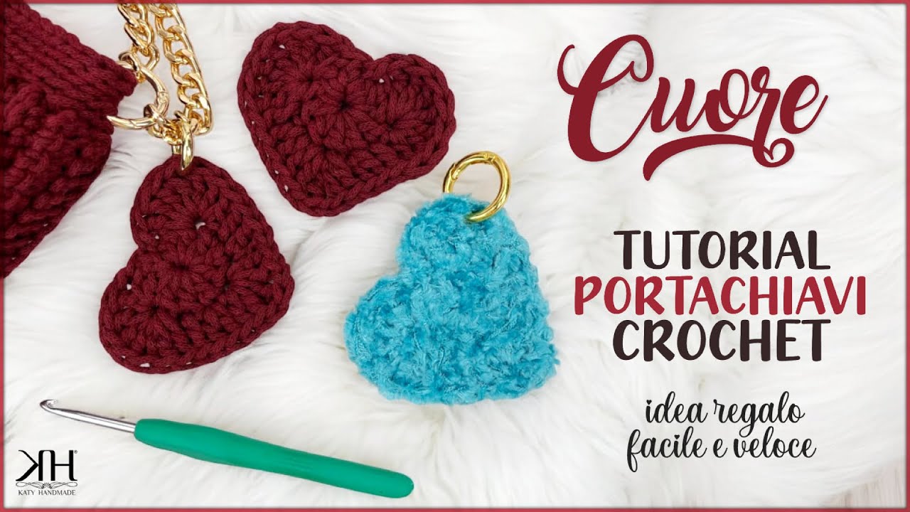 ❤️️ PORTACHIAVI CUORE UNCINETTO - IDEA REGALO FACILE E VELOCE ❤️️