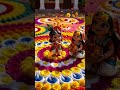 Flower Shower for Little Krishna! 🌸✨ Beautiful Floral Rangoli