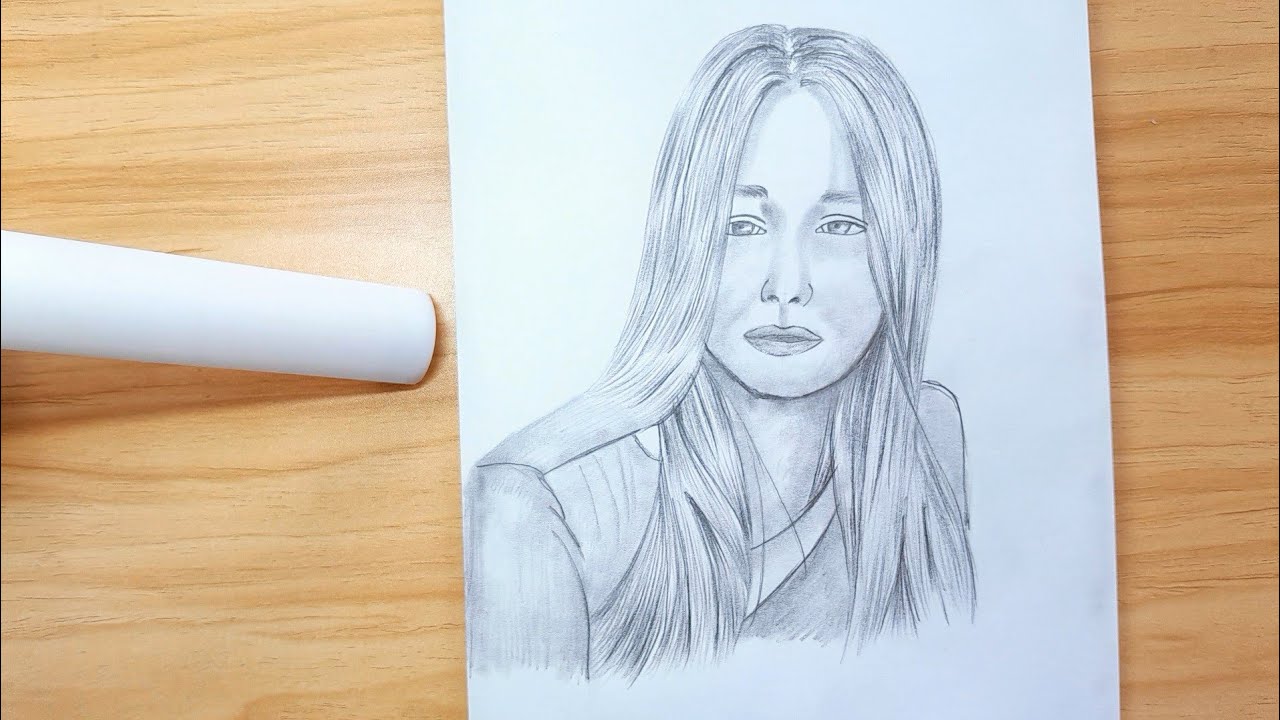 How to draw a front face girl step by step easy     