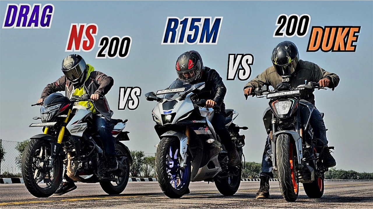 R15M vs DUKE 200 vs 2025 PULSAR NS200 🔥 | AMAZING TRIPLE BATTLE