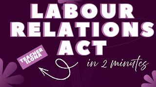 Labour Relations Act Summary | Quick Revision (Grade 12)