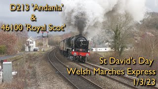 Regulator In The Roof - 46100 &#39;Royal Scot&#39; &amp; D213 &#39;Andania&#39; - Welsh Marches Express - 1/3/23