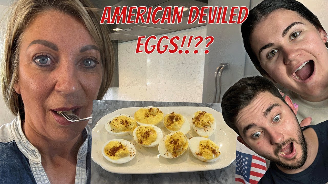 Brits Try DEVILED EGGS for the First Time! What are American Deviled Eggs!?
