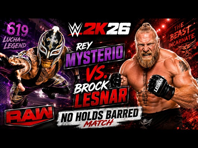 Rey Mysterio＆Brock Lesnar WWE 2K26 – Rey Mysterio vs. Brock Lesnar | NO HOLDS BARRED MATCH