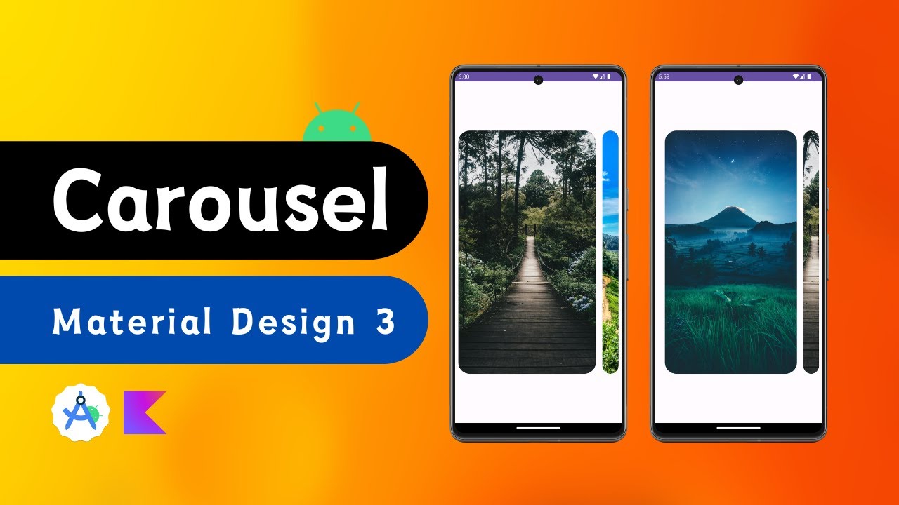Android Carousel Image Slider With Material Design 3 | Android Studio ...
