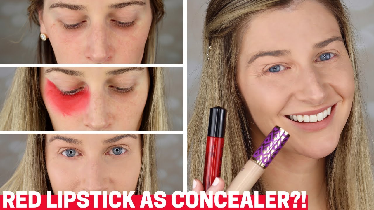 How to USE RED LIPSTICK COVER DARK UNDER EYE CIRCLES | Does it Work? - YouTube