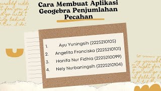 Cara Membuat Aplikasi Geogebra Penjumlahan Pecahan screenshot 3
