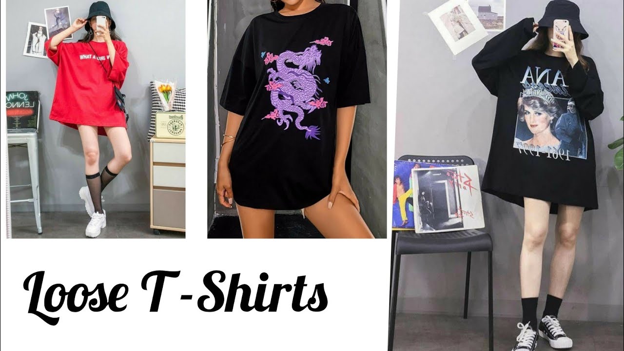 Korean Oversized T-Shirts Outfit Ideas For Women/girls