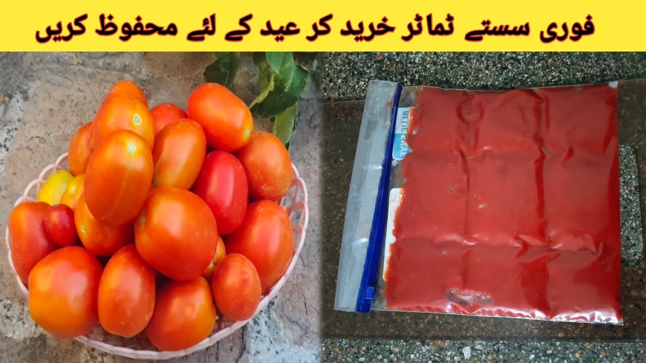 Homemade Tomato Paste Recipe | How To Store Tomatoes For Eid | Make & Freeze | Tomato Puree Recipe |