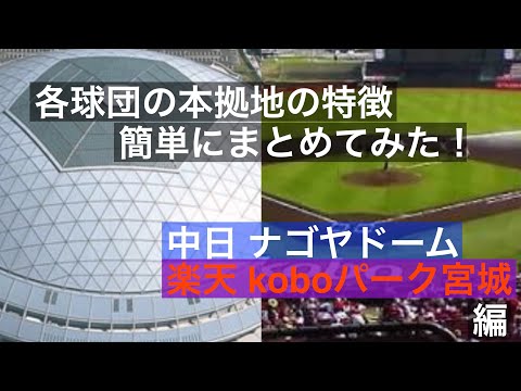 ナゴド コボスタ 各球団の本拠地の特徴 簡単にまとめてみた!