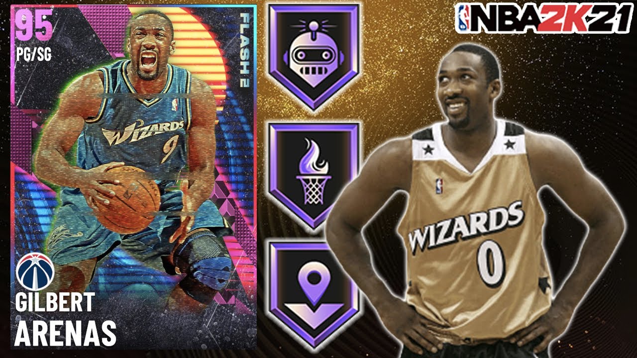 PINK DIAMOND GILBERT ARENAS GAMEPLAY! HE HAS GREAT STATS & BADGES BUT ONE BIG FLAW.. NBA 2K21 MyTEAM