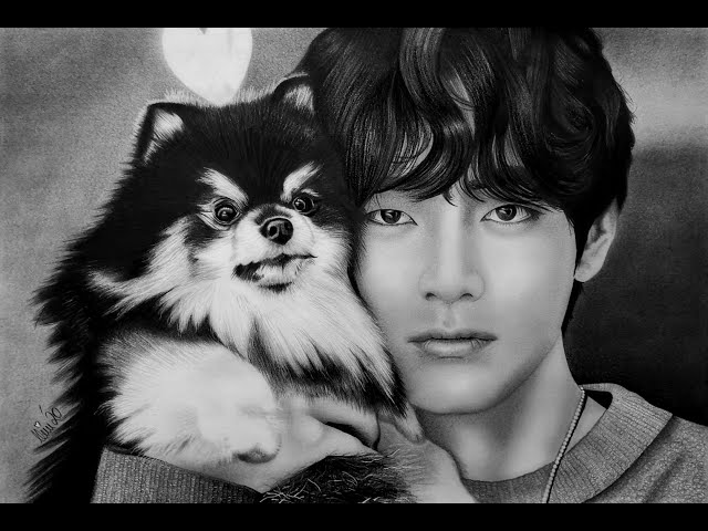 Taehyung and his dog Yeontan  Pencil Drawing + Speed-Drawing — Steemit