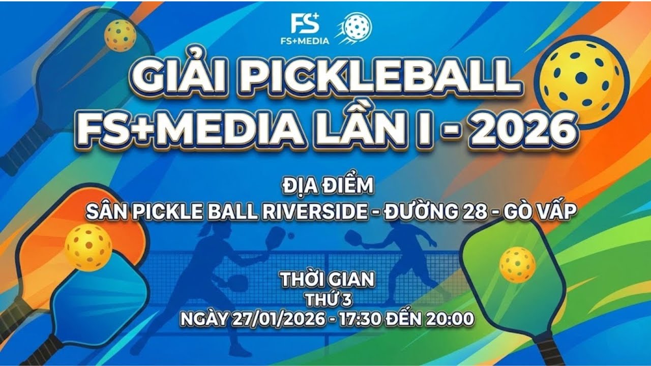 🛑 Trực tiếp:  GIẢI PICKLEBALL FS+MEDIA LẦN I - 2026
