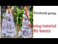 How To Cut And Sew Maxi Dress Circle Dress With Spaghetti Straps | Maxi dress cutting and stitching