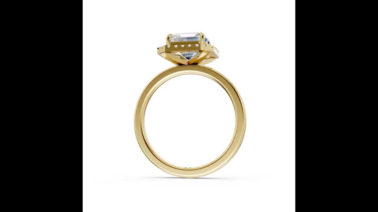 Asscher Cut Lab Created Diamond Halo Anniversary Ring