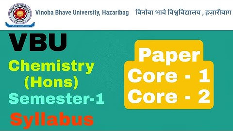 VBU B.Sc Chemistry honours Semester 1 syllabus | VBU Syllabus | Sk_Edutorial |