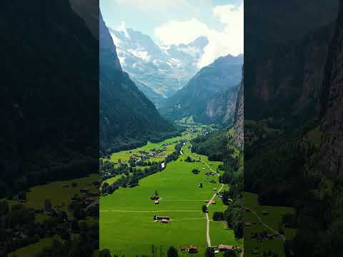 Tranquil Swiss Valley from a Bird's Eye View
