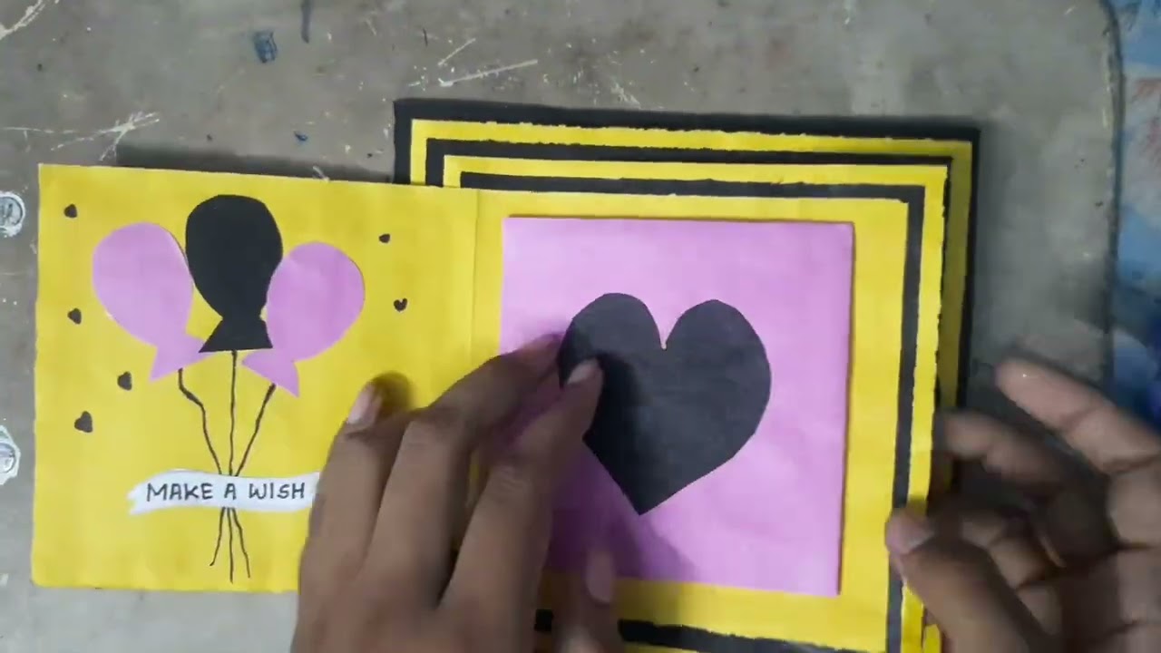 DIY Aesthetic Yellow & Black Scrapbook || Handmade Memory Book Ideas || Gift for birthday