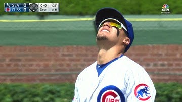 SEA@CHC: Baez makes an over-the-shoulder snag