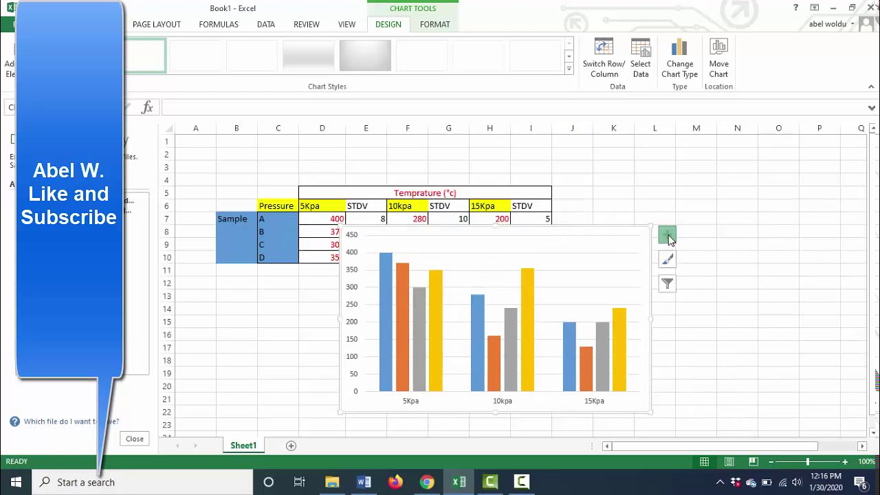 How to make bar graph byexcel .tutorial /Amharic ኤክሴልን በመጠቀም ብዛት ያላቸውን ...