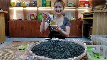 Đóng gói cận cảnh trà nõn tôm hữu cơ tân cương thái nguyên 79k, ngày 9/6