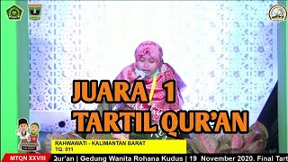 JUARA 1 TARTIL QUR'AN | RAHMAWATI | MTQ NASIONAL 2020 PADANG/SUMBAR