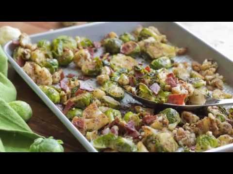 Roasted Brussel Sprouts with Bacon & Cauliflower