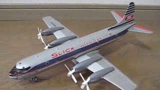 米澤玩具、電動走行 ブリキ製　 SLICK airways ロッキードL188 Tin toy Lockheed Electra