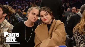 Selena Gomez and Cara Delevingne have cute kiss cam moment at Knicks game | Page Six
