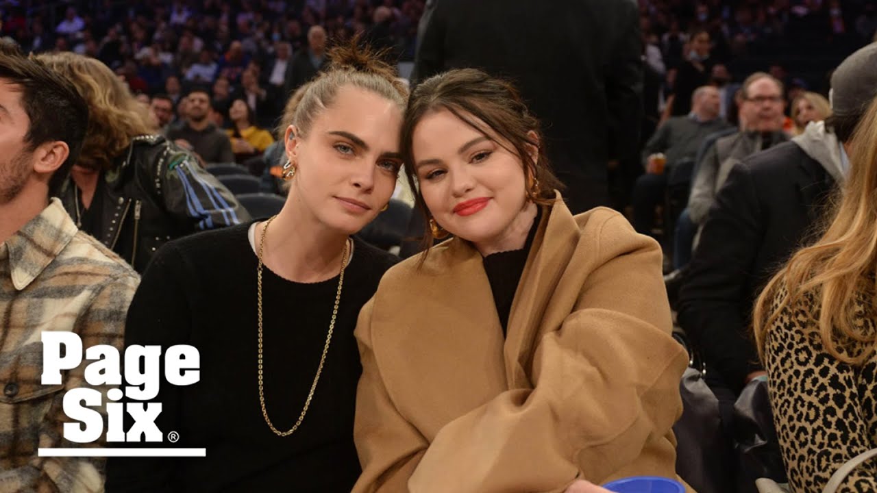 Selena Gomez and Cara Delevingne have cute kiss cam moment at Knicks