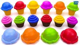 Learn colors with ICE CREAM|Learn Geometric Shapes with Cupcakes|Learn SHAPES