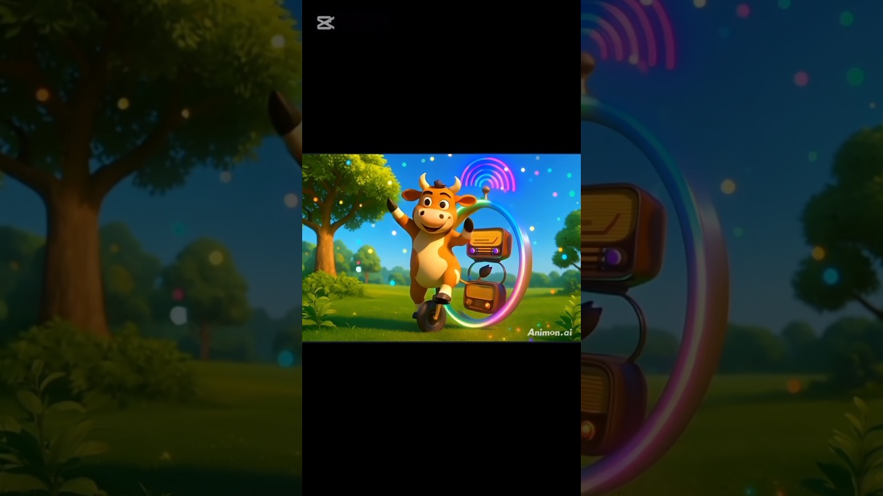 Dancing Cow on a Magic Wheel! 🐄💃 | Funny 3D Short”