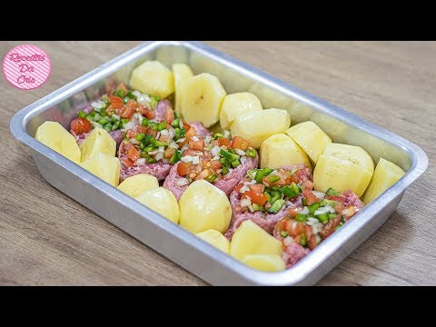 MISTURA FÁCIL | LINGUIÇAS RECHEADAS COM VINAGRETE COM BATATAS ASSADAS | RECEITAS DA CRIS