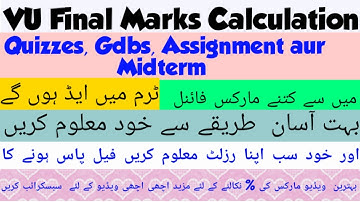 Vu Marks Criteria |Vu Final Term projected Marks calculation 2021-22|Vu Final Term Marks Calculator