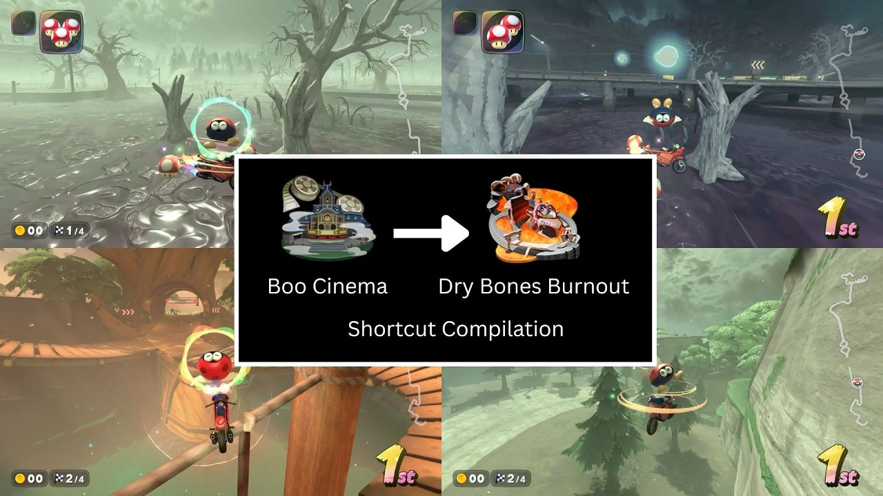 Boo Cinema to Dry Bones Burnout Shortcut Compilation