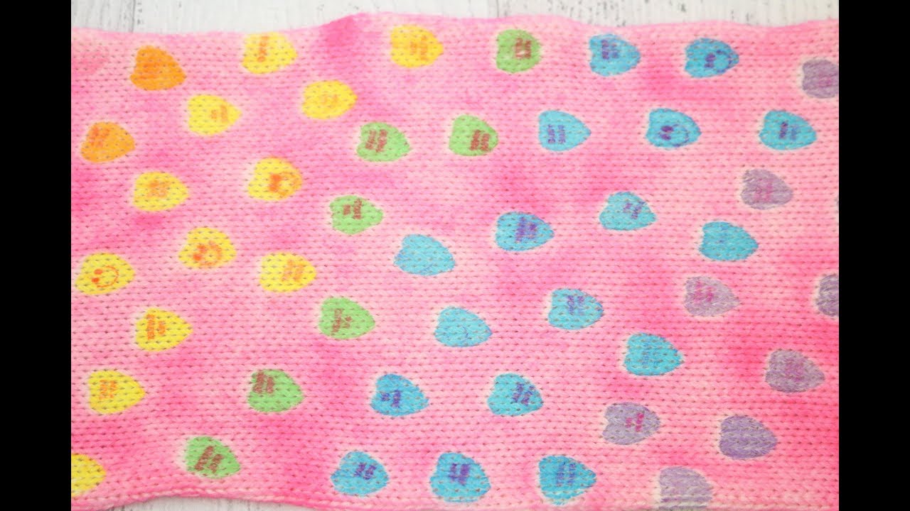 Dyeing a Sock Blank with Sweethearts Candy - Valentine's Day Yarn Special; Candy Hearts