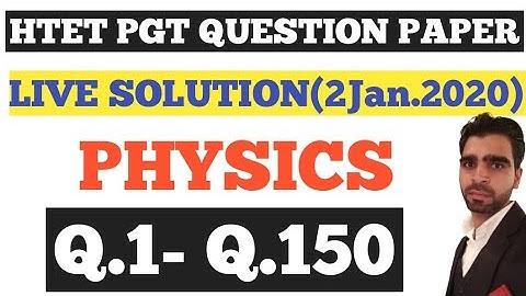 HTET Answer Key PGT (Physics) 2Jan.2021 Exam