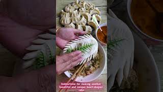 Instructions for making another beautiful and unique heart-shaped cake