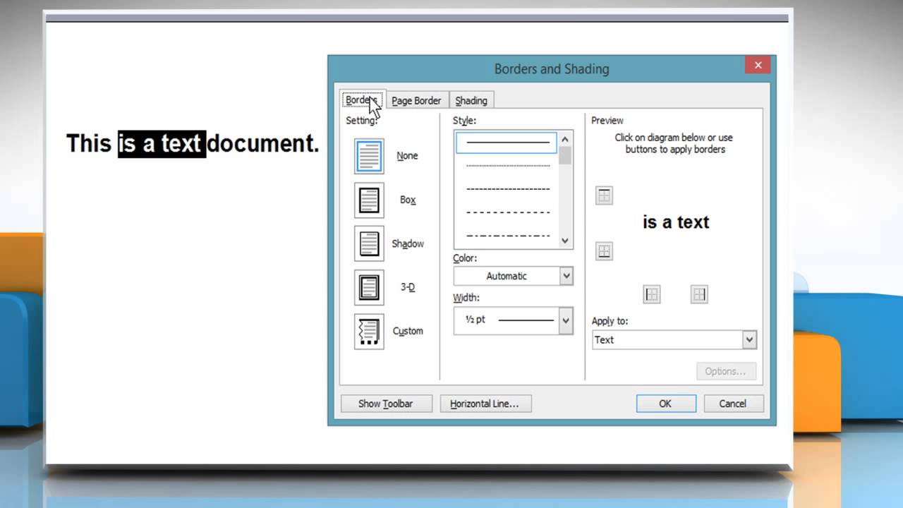 how to create custom border in word