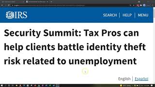 Security Summit: Tax Pros can help clients battle identity theft risk related to unemployment