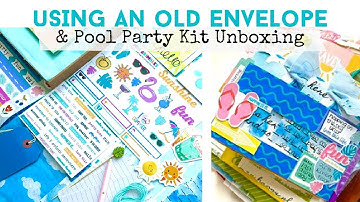 USING AN OLD ENVELOPE | August Kit Unboxing | Vintage Travel Journal | Lollipop Box Club