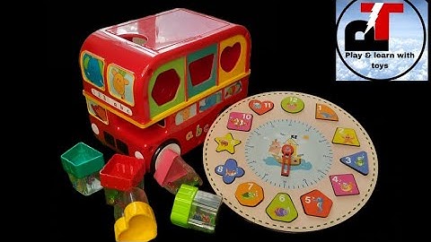 Shape sorting bus for kids | colorful shapes clock for toddlers | shape sorting toy unboxing