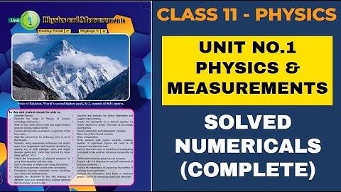 XI Physics | Solved Numericals| Chapter No.1 | Physics and Measurement | #TP11 13
