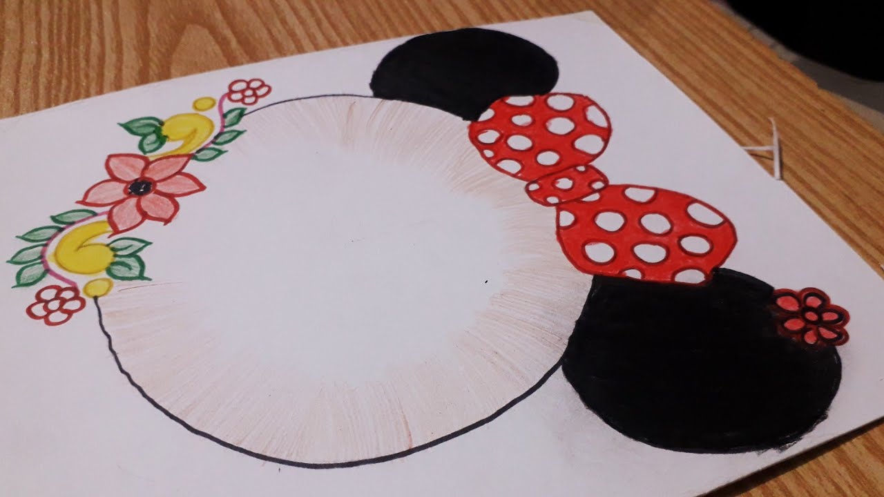 cute beautiful assignment notebook design|drawing step by step|Mickey ...