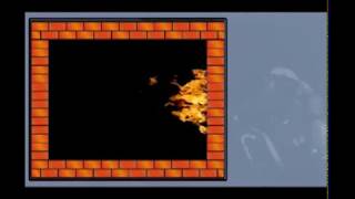 Fire against a wall in a compartment